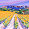 Le vignoble à Cassis Peinture des vignes de Cassis à l'automne, jaun et parme, tableau à l'huile par Meryl artiste peintre