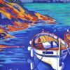 barques de pêcheurs sur la côte bleue, acrylique figurative par Meryl