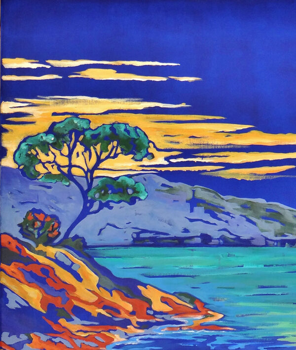Côte bleue près de Marseille, peinture acrylique contemporaine par Meryl artiste peintre