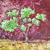 Tableau figuratif L'arbre de vie, accacia, vert, prune, acrylique, par Meryl artiste peintre