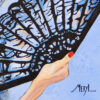 Détail Tableau, éventail danseuse de tango, par Meryl