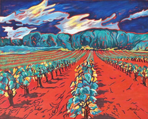 Paysages de Provence - Terre de Provence peinture vignes acrylique par Meryl artiste peintre