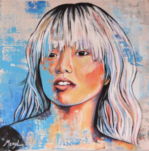 Portrait de Yoko, belle asiatique, d'un tableau à l' acrylique par Meryl artiste peintre