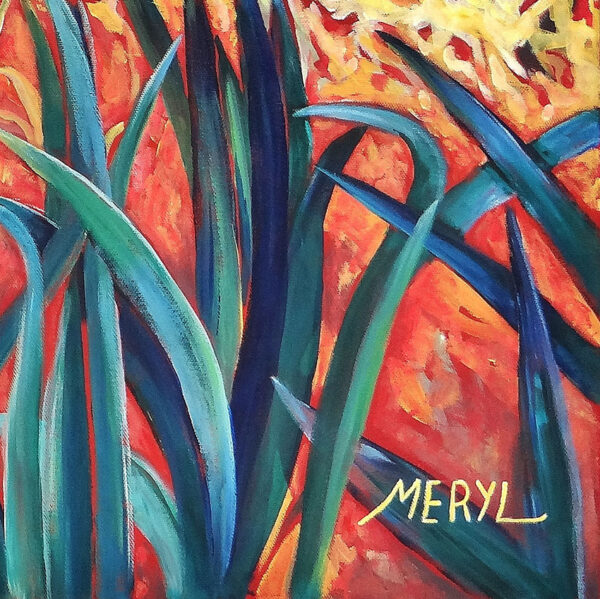 détail iris bleus au jardin