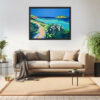 Le printemps sur l'Ile des Embiez - Tableau accroché dans un salon moderne
