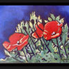 Le chant des coquelicots - encadré Tableau petit format, encadré, coquelicots, rouge, par Meryl peintre