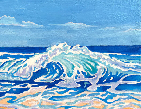 La vague - détail Détail de l'oeuvre La vague, figée sur l'instant, collection petits formats, huile sur toile par Meryl